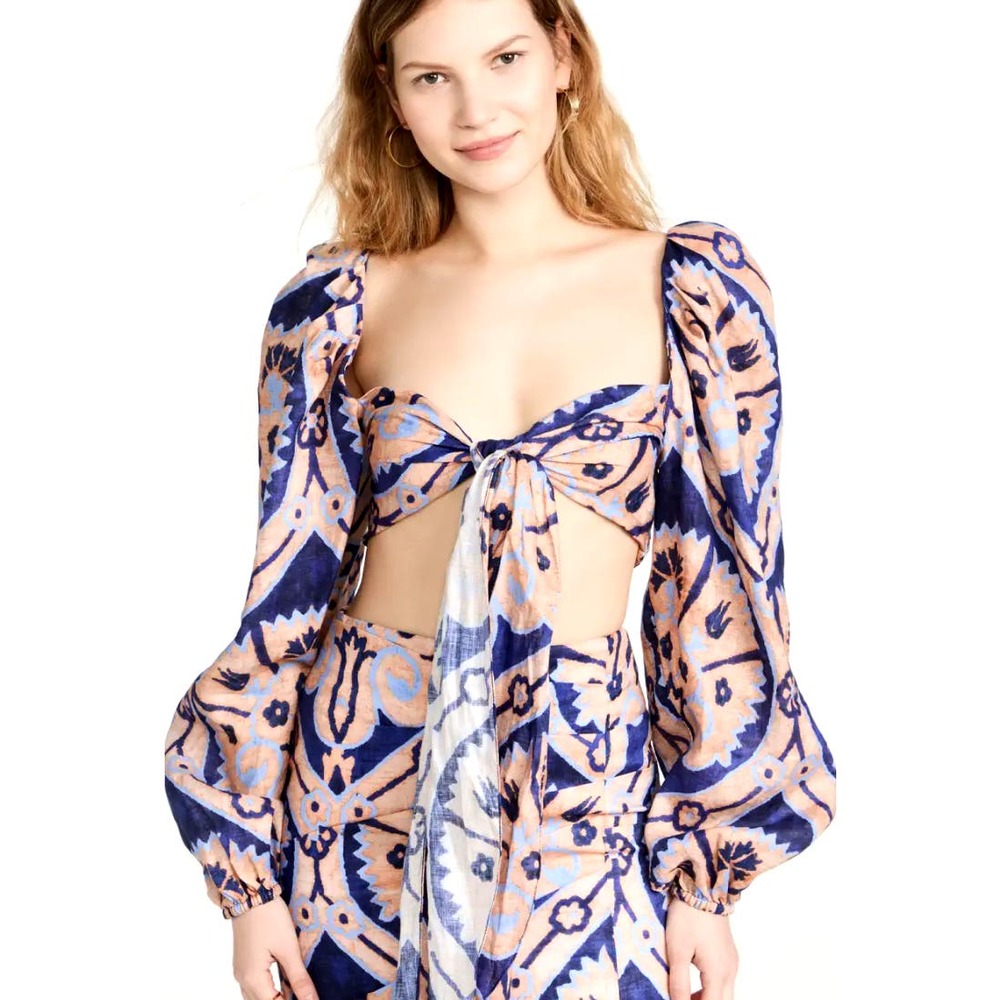 Johanna Ortiz NWT Barú Filles De Joie Boho Crop Top Blouse Sz 10